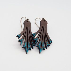 Art Deco wooden earrings